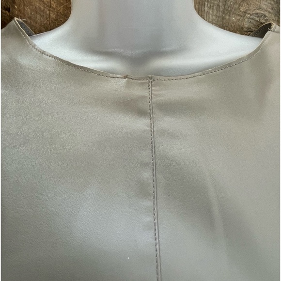 Faux Leather Skater Dress in Taupe - Size 6 - Picture 13 of 13
